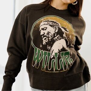 Willie Graphic Crewneck Sweater - Black LIV GOODS BOUTIQUE